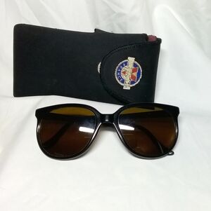Vintage Vuarnet Pouillox Black Sunglasses W/ Double Case  #4002